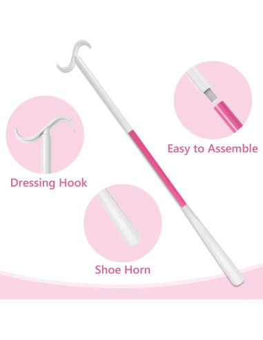 Calzador de Mango Largo Ajustable Rewkcy 90 cm para Personas Mayores