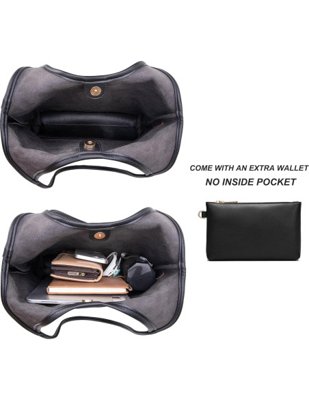 Bolso Hobo Montana West Negro Suave con Pouch Extra Bolso Hobo Montana West Negro Suave con Pouch Extra