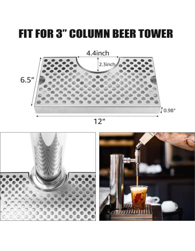 Bandeja de Goteo de Acero Inoxidable para Kegerator 30.48x16.51cm