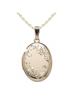 Locket Oval de Oro Relleno 14K 1.6x1.9cm con Cadena 45.7cm