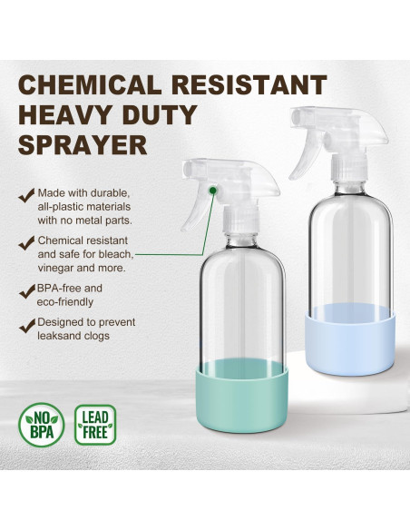 Botellas de Spray de Vidrio Bealee 2 Pzs 480 ml Verde y Gris Botellas de Spray de Vidrio Bealee 2 Pzs 480 ml Verde y Gris
