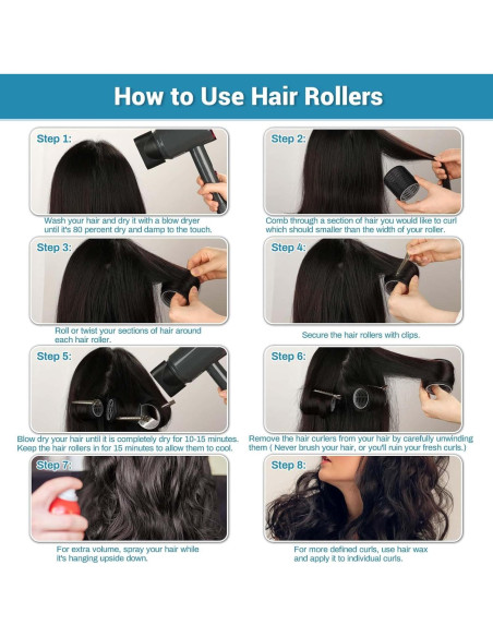Juego de Rulos para Cabello Audab 56 Piezas con Clips y Bolsa Juego de Rulos para Cabello Audab 56 Piezas con Clips y Bolsa