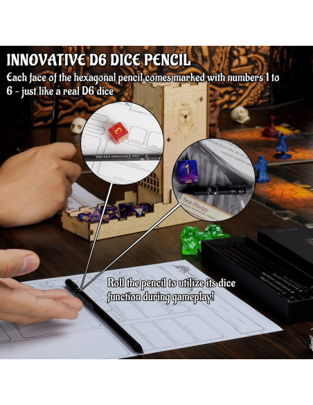 Juego de Lápices CZYY D&D 12 Piezas con Borrador Juego de Lápices CZYY D&D 12 Piezas con Borrador
