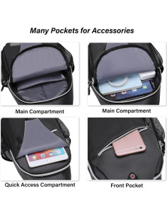 Mochila de Hombro MOSISO Gris Espacial 6L para Senderismo 2