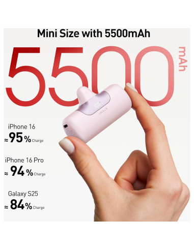 Cargador Portátil iWALK 5500mAh Carga Rápida USB-C Rosa