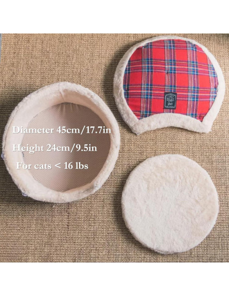 Cueva para Gato Urnat - Suave y Desmontable 45x45cm Marrón Cueva para Gato Urnat - Suave y Desmontable 45x45cm Marrón