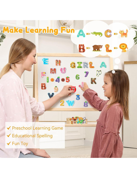 Letras Magnéticas MOWPOG 26 Piezas Alfabeto Animal Educativo Letras Magnéticas MOWPOG 26 Piezas Alfabeto Animal Educativo