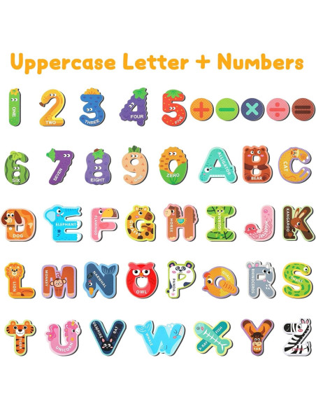 Letras Magnéticas MOWPOG 26 Piezas Alfabeto Animal Educativo Letras Magnéticas MOWPOG 26 Piezas Alfabeto Animal Educativo