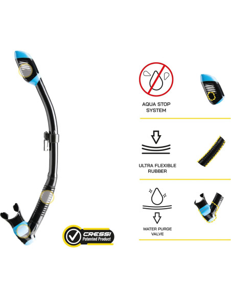 Snorkel Seco Cressi Supernova con Válvula y Protector Snorkel Seco Cressi Supernova con Válvula y Protector