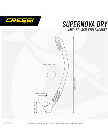 Snorkel Seco Cressi Supernova con Válvula y Protector