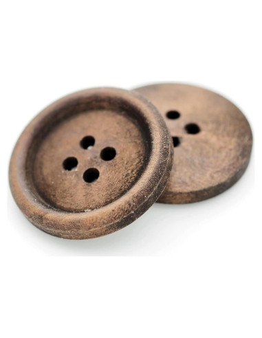 Botones de Madera CRAFTMEMORE 13mm Marrón Oscuro 12pcs