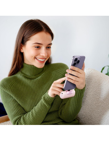 Cargador Portátil iWALK 5500mAh Carga Rápida USB-C Rosa