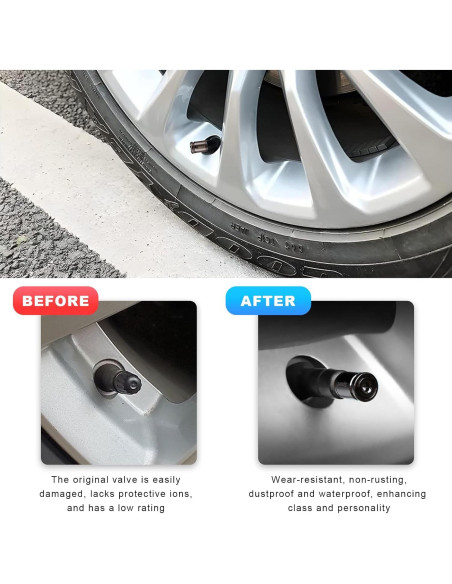 4 Tapones de Válvula Antirrobo Dickno para Neumáticos - Negro 4 Tapones de Válvula Antirrobo Dickno para Neumáticos - Negro