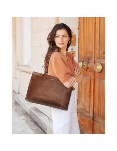 Bolsa Tote LOVEVOOK para Laptop 15.6" Marrón Retro