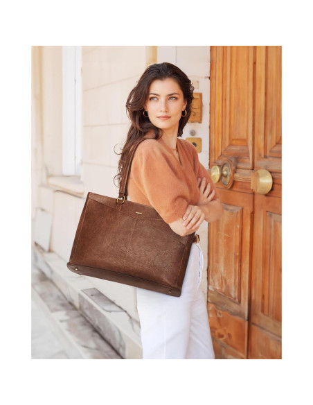 Bolsa Tote LOVEVOOK para Laptop 15.6" Marrón Retro Bolsa Tote LOVEVOOK para Laptop 15.6" Marrón Retro