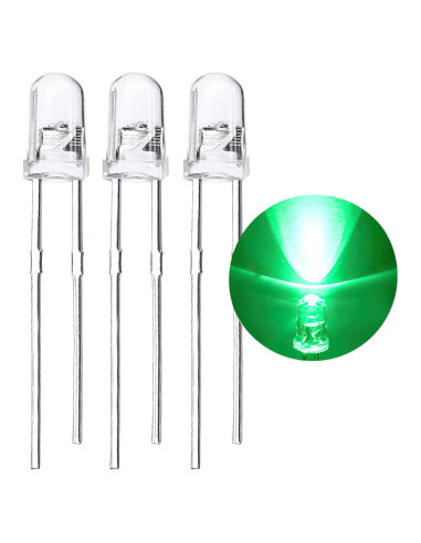 Diodos LED 3mm Fly Sky - 120 Piezas Luz Verde Brillante
