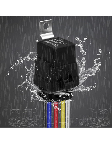 Paquete de 3 Relés Impermeables Hamolar 80/60A 12V DC con Cables