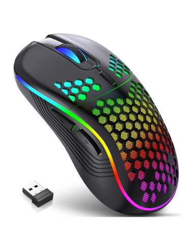 Ratón Gaming Inalámbrico JYCSTE Ergonómico RGB 7 Botones