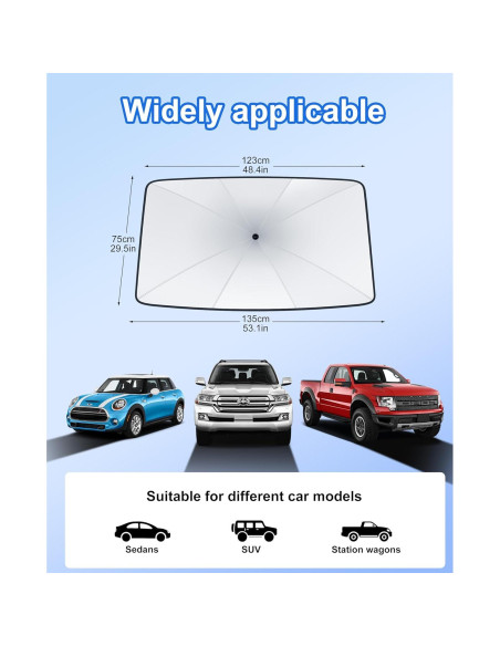 Protector Solar Plegable Cimesen para Parabrisas - Ajuste Universal Protector Solar Plegable Cimesen para Parabrisas - Ajuste Universal