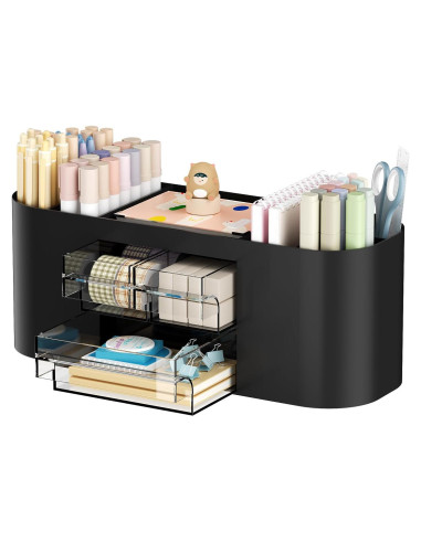 Organizador de Escritorio Marbrasse con 3 Cajones y 7 Compartimentos