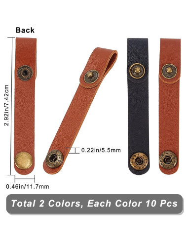 Gorgecraft 20 Piezas Correas de Cable de Cuero Negro y Marrón