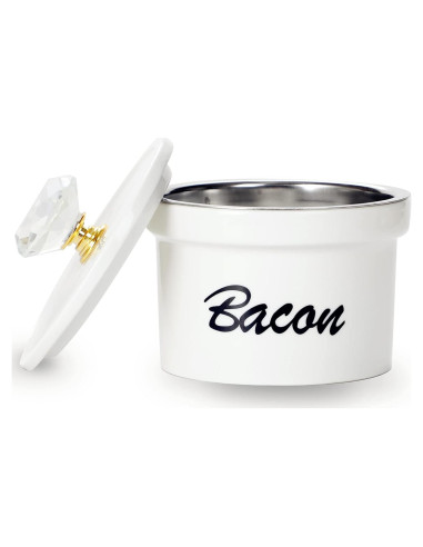 Contenedor de Grasa de Tocino HAOTOP con Tapa de Cristal 354 ml