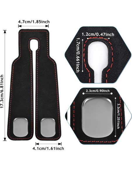 Ganchos para Reposacabezas Accevo - 2 Piezas de Metal con Cuero Ganchos para Reposacabezas Accevo - 2 Piezas de Metal con Cuero