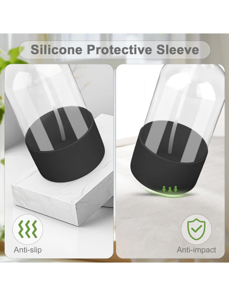 Paquete de 2 Botellas de Spray de Vidrio Worldgsb 0.47L con Manga de Silicona Paquete de 2 Botellas de Spray de Vidrio Worldgsb 0.47L con Manga de Silicona