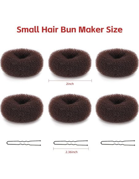 Juego de 6 Hacedores de Moños de Cabello Aivwis - Estilo Donut Juego de 6 Hacedores de Moños de Cabello Aivwis - Estilo Donut
