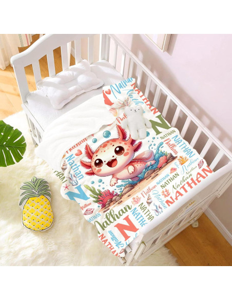 Manta Personalizada Tamonten Axolote 76.2x101.6 cm Bebés Manta Personalizada Tamonten Axolote 76.2x101.6 cm Bebés