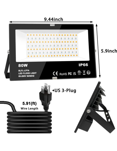 Luz de Inundación LED MELPO 80W RGB Control APP 8000LM