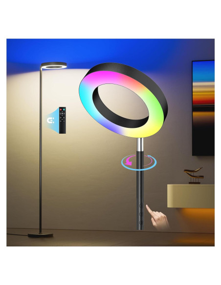 Lámpara de Pie LED RGB FULSUNT 42W Doble Cara Regulable Lámpara de Pie LED RGB FULSUNT 42W Doble Cara Regulable