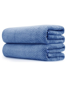 Juego de Toallas de Baño Jumbo 2 Piezas Microfibra Azul