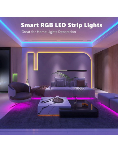 Luces LED ZOZOO 30,48 m RGB con Control Remoto y APP