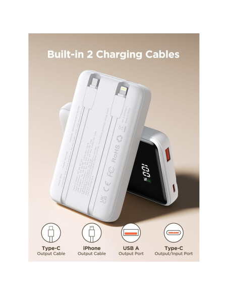 Cargador Portátil Aioneus 10000mAh Carga Rápida USB-C Cargador Portátil Aioneus 10000mAh Carga Rápida USB-C