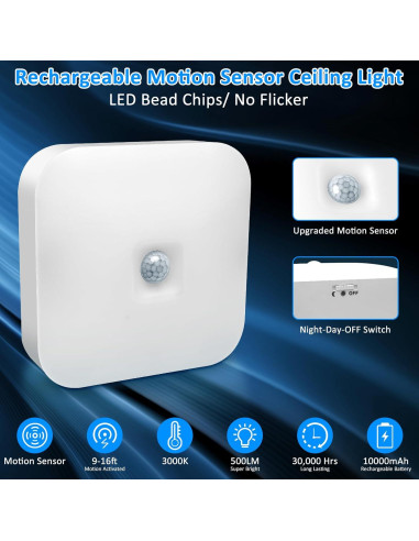 Luz de Armario TOOWELL Recargable 10000mAh Sensor Movimiento