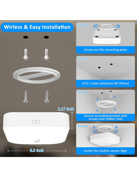 Luz de Armario TOOWELL Recargable 10000mAh Sensor Movimiento Luz de Armario TOOWELL Recargable 10000mAh Sensor Movimiento