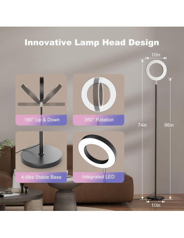 Lámpara de Pie LED RGB FULSUNT 42W Doble Cara Regulable