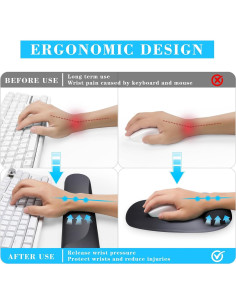 Soporte de Reposamuñecas Ergonómico CFHYZAZNCL Negro 2
