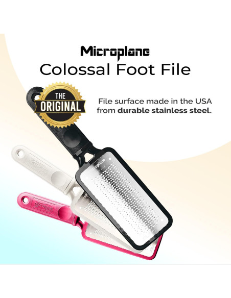 Raspador de pies Microplane Colossal - Exfoliante de acero inoxidable Raspador de pies Microplane Colossal - Exfoliante de acero inoxidable