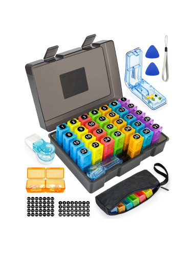 Organizador de Pastillas Mensual Yonlog 2 Veces al Día - Caja Grande