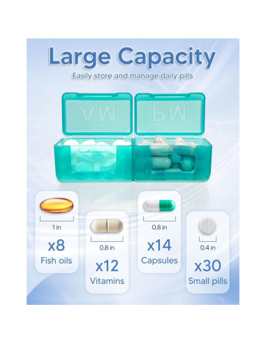 Organizador de Pastillas Mensual Yonlog 2 Veces al Día - Caja Grande