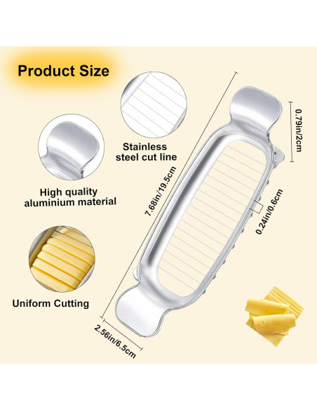Cortador de Mantequilla y Queso Smrtcol - Aluminio Antiadherente 20x6.7cm Cortador de Mantequilla y Queso Smrtcol - Aluminio Antiadherente 20x6.7cm