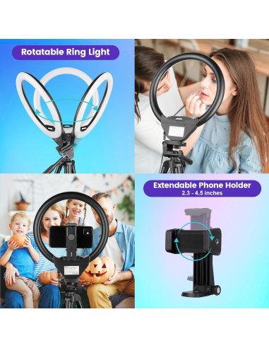 Luz de Anillo RGB Sensyne 25,4 cm con Trípode 127 cm