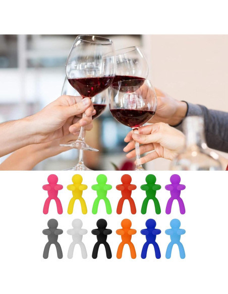 Encantos de Vino de Silicona Tomotato - 12 Piezas Encantos de Vino de Silicona Tomotato - 12 Piezas