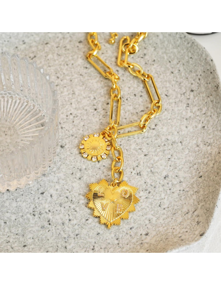 Collar de Corazón Dorado para Mujeres - Amor Vintage 18k Collar de Corazón Dorado para Mujeres - Amor Vintage 18k