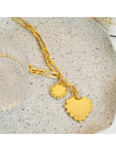 Collar de Corazón Dorado para Mujeres - Amor Vintage 18k Collar de Corazón Dorado para Mujeres - Amor Vintage 18k