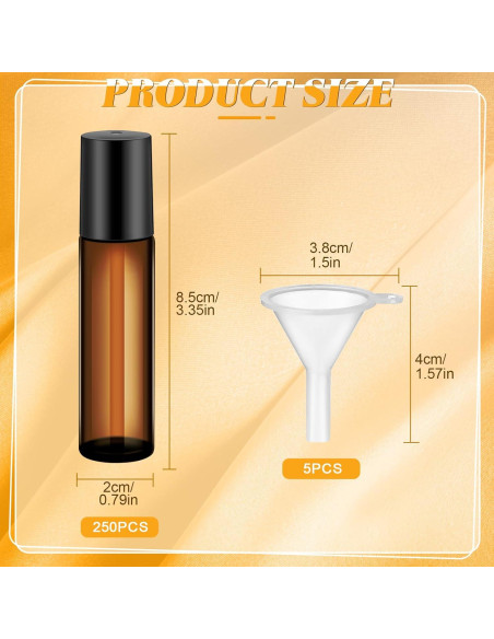 Botellas de Aceite Esencial Sumind 10 ml Ámbar - 250 Pcs Botellas de Aceite Esencial Sumind 10 ml Ámbar - 250 Pcs
