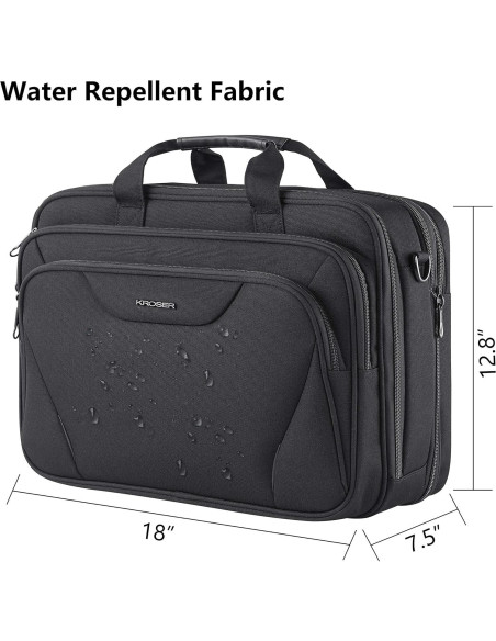 Bolsa KROSER para Laptop 17.3" Expandible Resistente Agua Bolsa KROSER para Laptop 17.3" Expandible Resistente Agua
