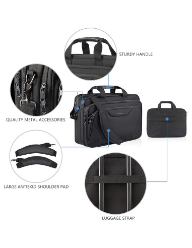 Bolsa KROSER para Laptop 17.3" Expandible Resistente Agua